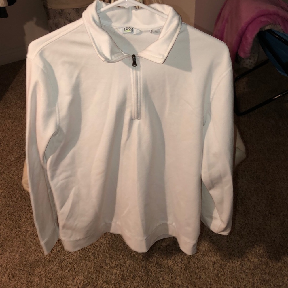 Long sleeve white quarter zip